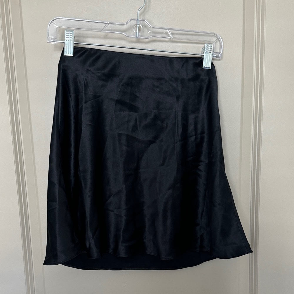 Quince Washable Black Satin Skirt